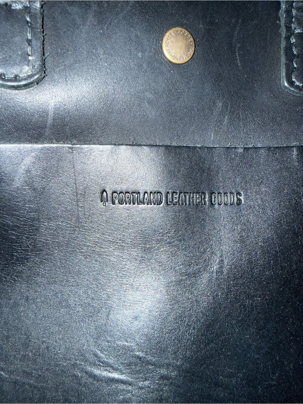 Portland Leather Black Leather Shoulder Tote with Front Pocket - Picture 2 of 8